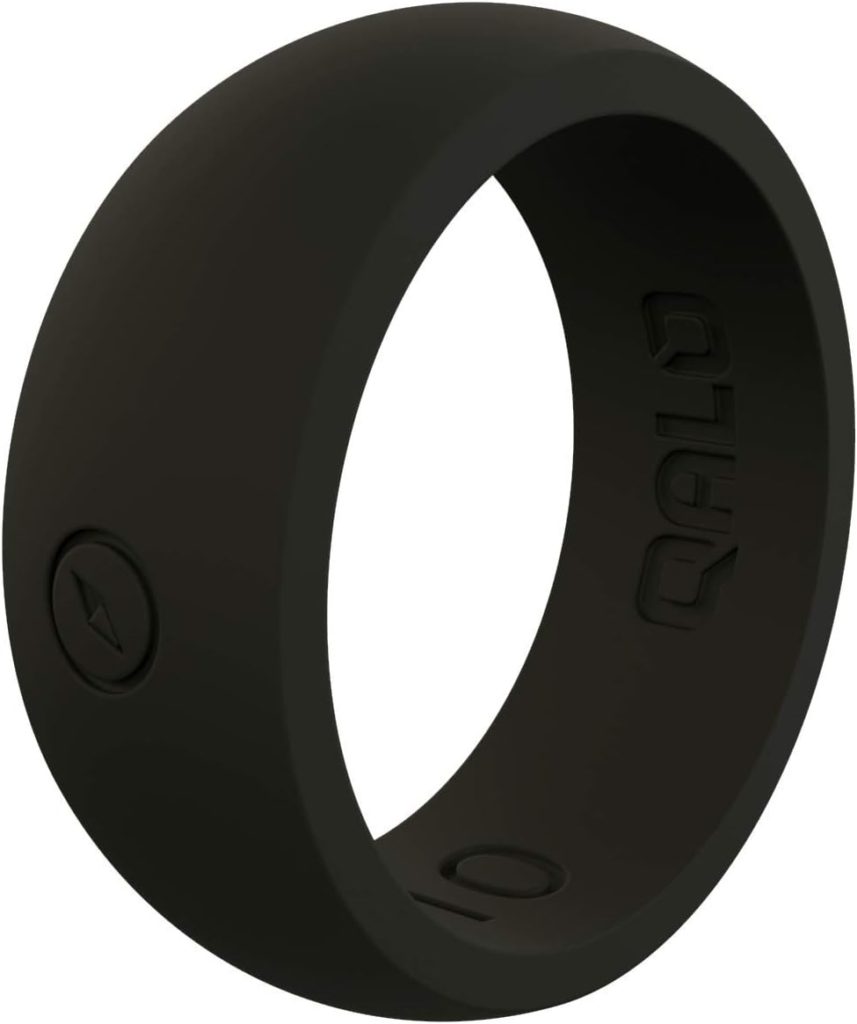 QALO Men's Classic or Q2X Rubber Silicone Ring, Rubber Wedding Band, Breathable, Durable Rubber Wedding Ring for Men