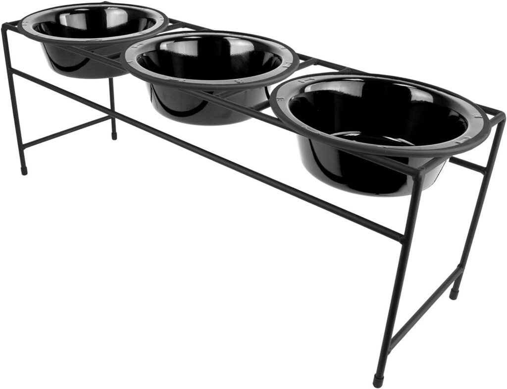 Platinum Pets Triple Diner Feeder with Stainless Steel Dog Bowls