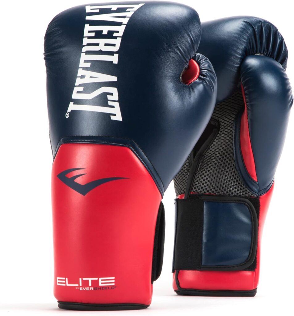  Everlast Elite Pro Style Training Gloves, Blue/Red, 16 oz