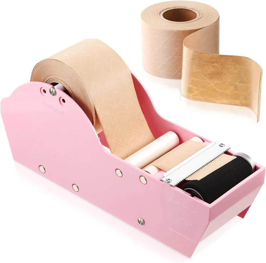 Water Activated Paper Tape Dispenser with Gummed Paper Tape