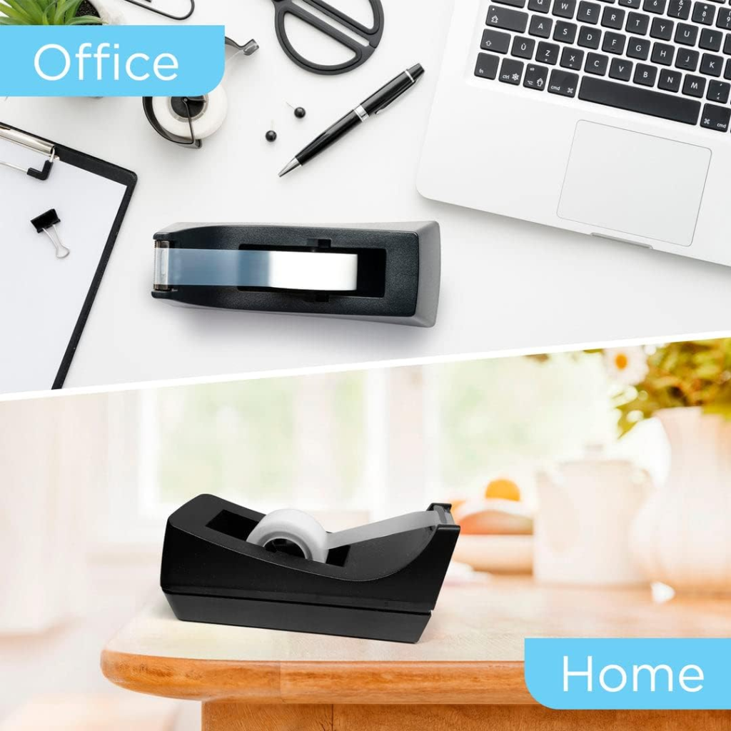 Desktop Tape Dispenser - Non-Skid Base - Weighted Tape Roll Dispenser - Perfect for Office Home School (Tape not Included) 2 Pack
